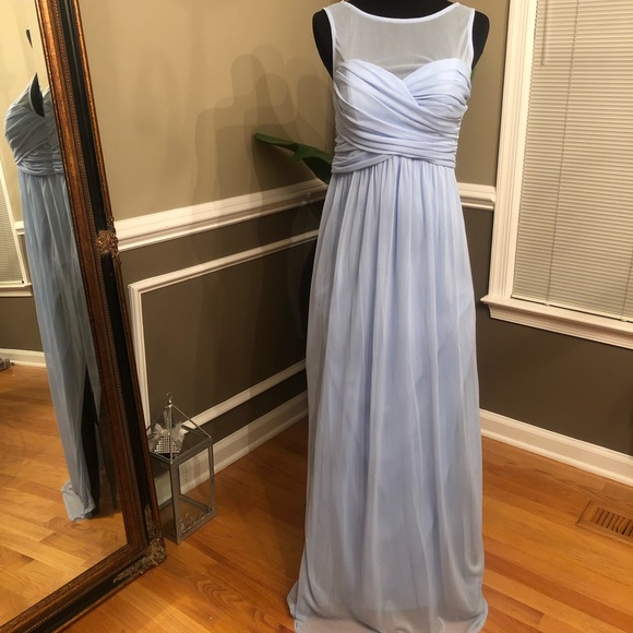 ice blue bridesmaid dresses david's bridal | | Davids Bridal Bridesmaids Dress cute doll accessories Autograph Satin Strappy Long Size:17½   36/37